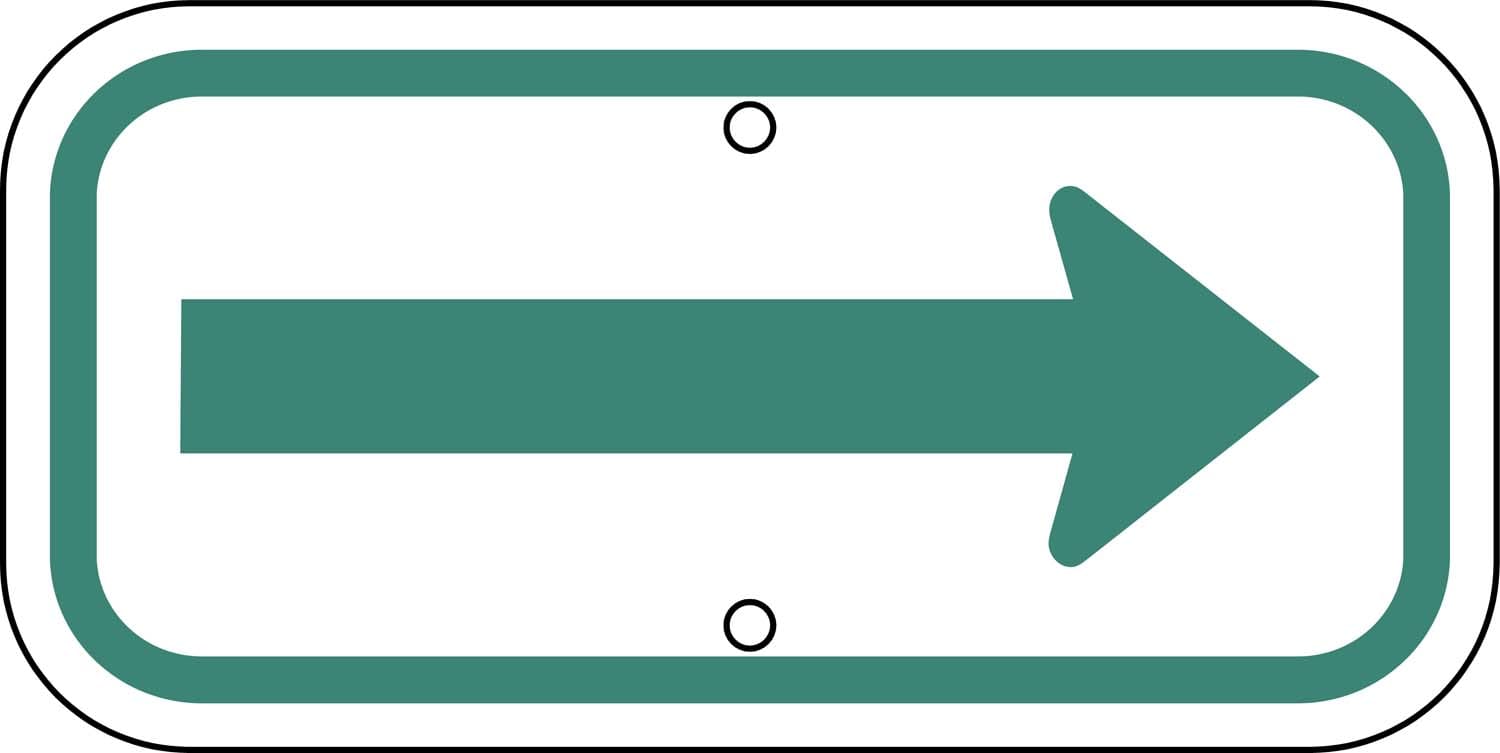 G 62e arrow green sign