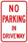 R 86 no parking in driveway sign 1
