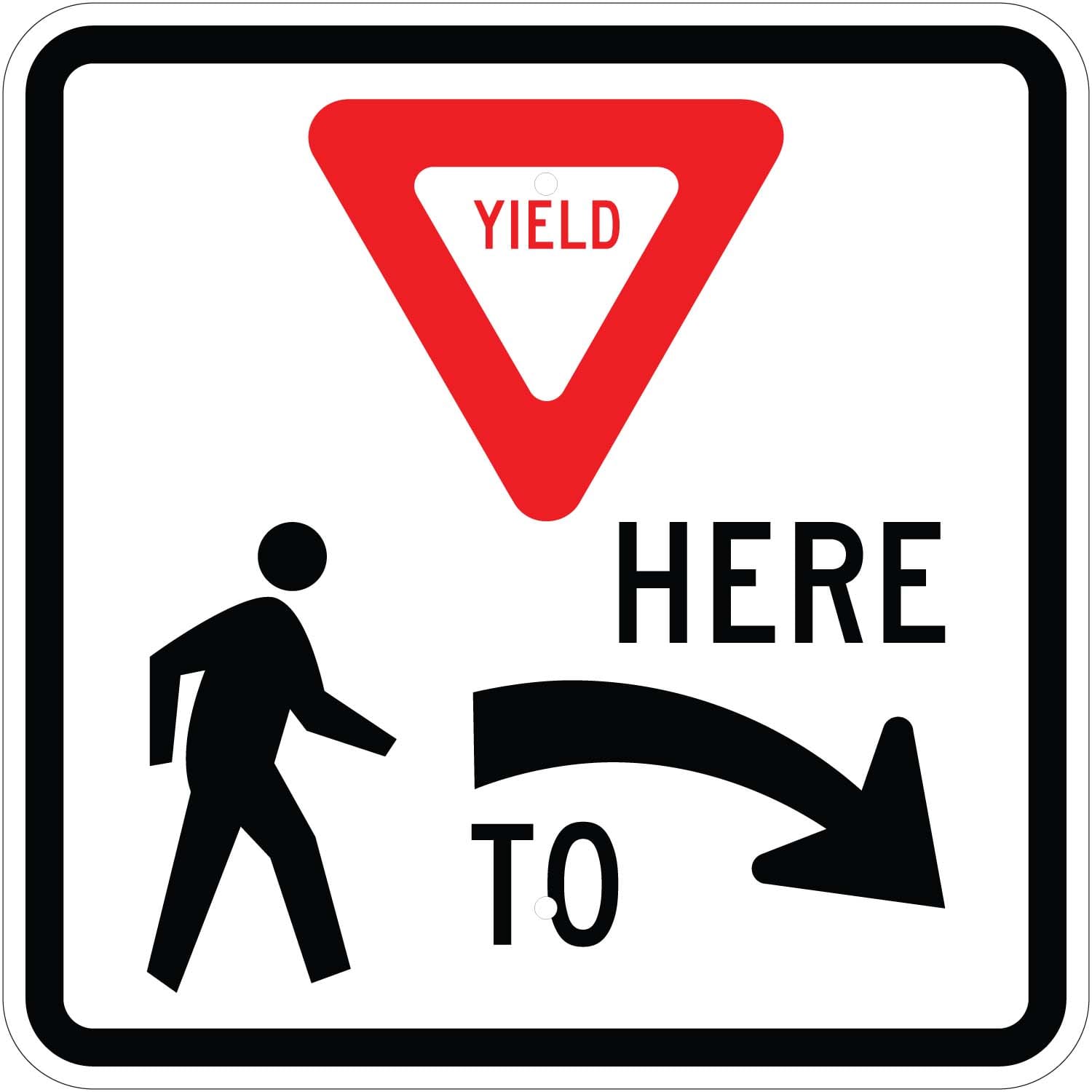 R1 5r yield here to pedestrians right24 sign