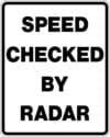 R2 5e speed checked by radar sign