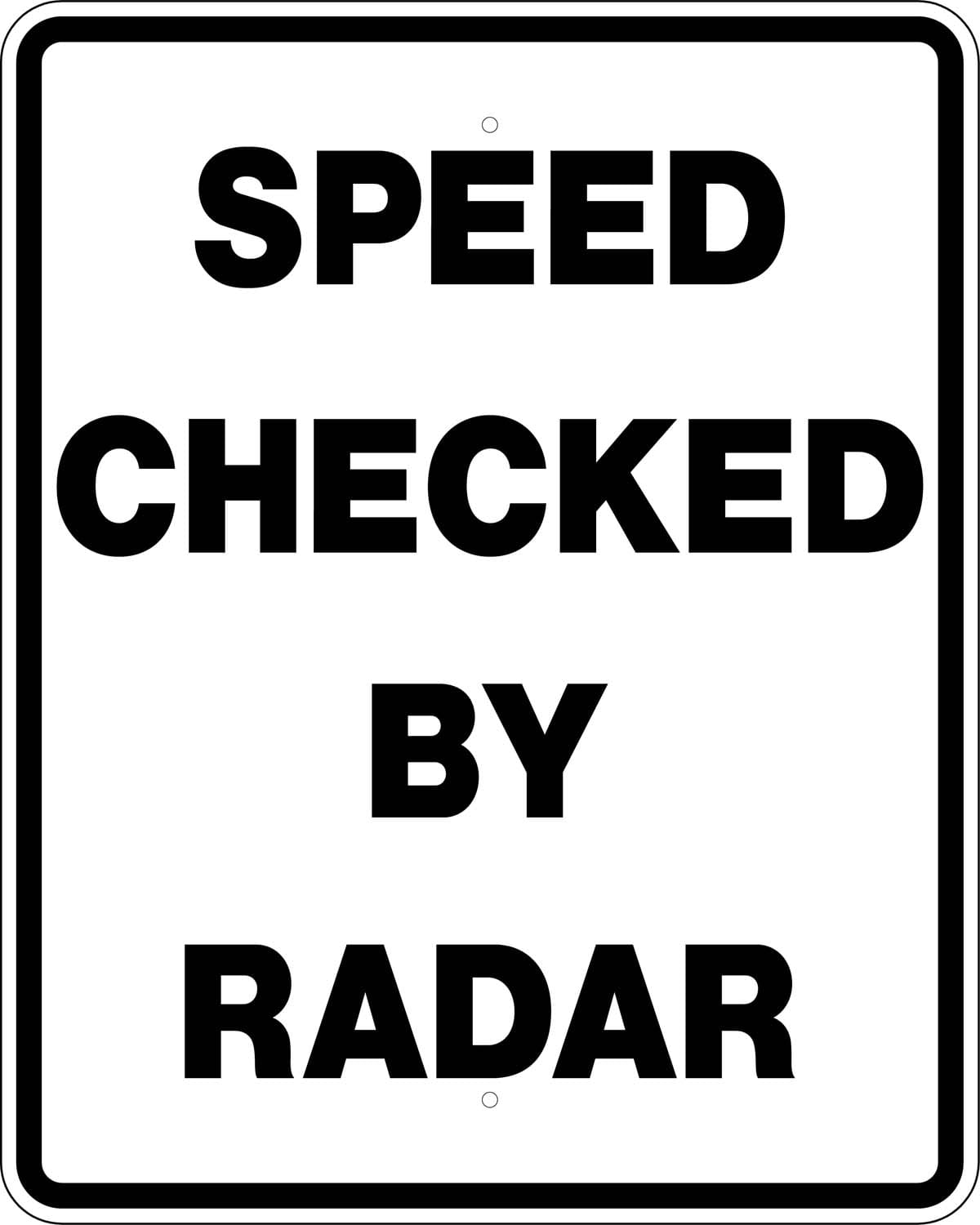R2 5e speed checked by radar sign