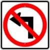 R3 2s no left turn symbol sign