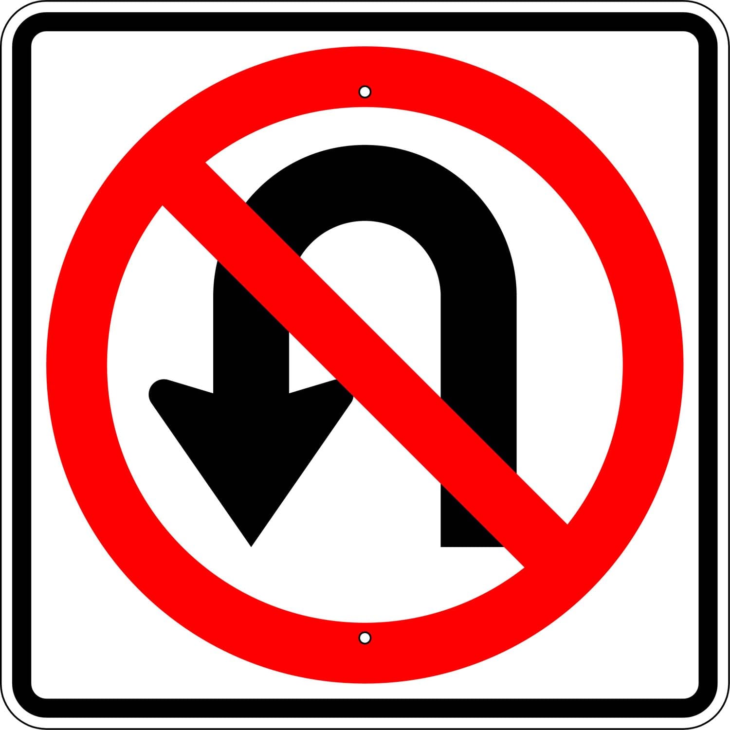 R3 4s no u turn symbol sign