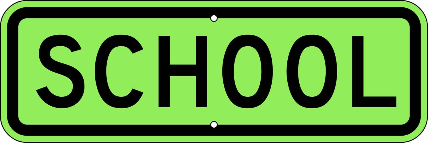 S4 3g school green sign