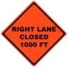 right lane closed 1000 ft roll up sign