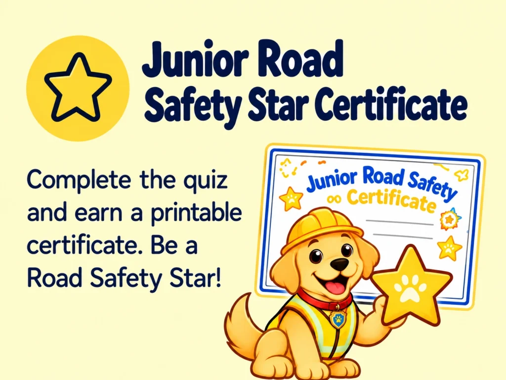 junior road safety star certificate