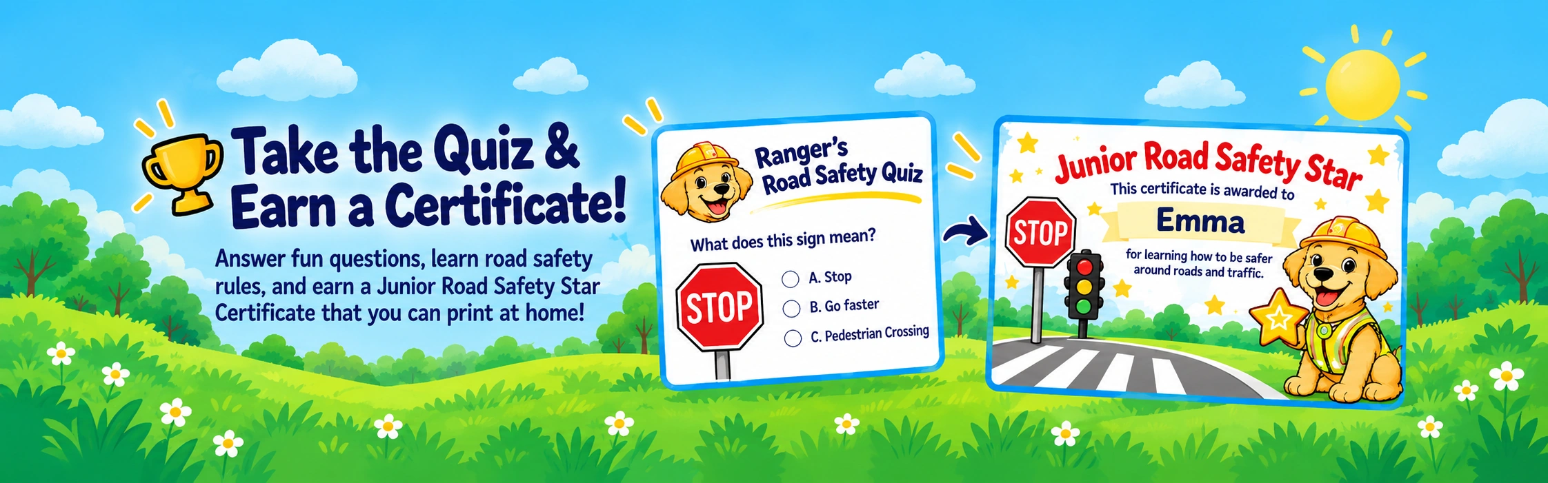 ranger s road safety quiz banner