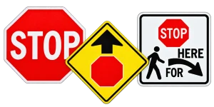 stop signs straight stop signs straight